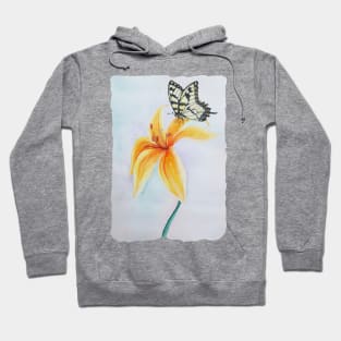 Watercolor Botanical Eastern Tiger Swallowtail Butterfly Hoodie